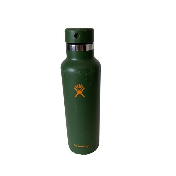 Hydroflask green w orange logo 21 oz scratches and dents - Picture 1 of 10